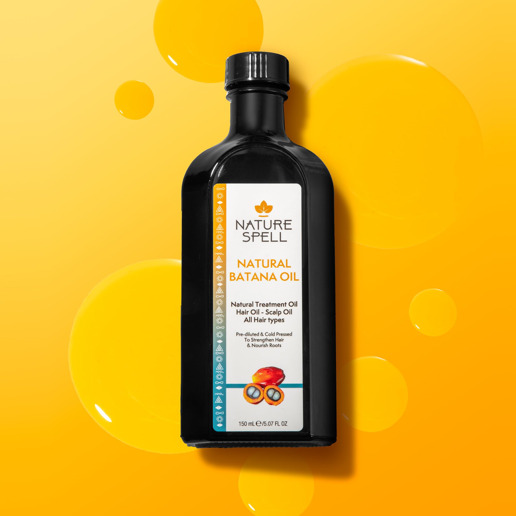 Nature Spell Batana Oil used across all hair types as a versatile styling aid.