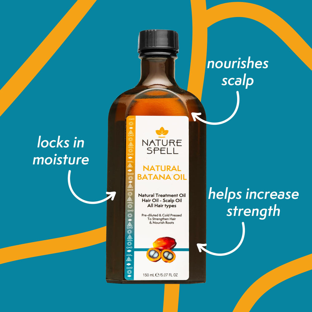 Nature Spell Batana Oil scalp massage demonstrates nourishing scalp care and relaxation.