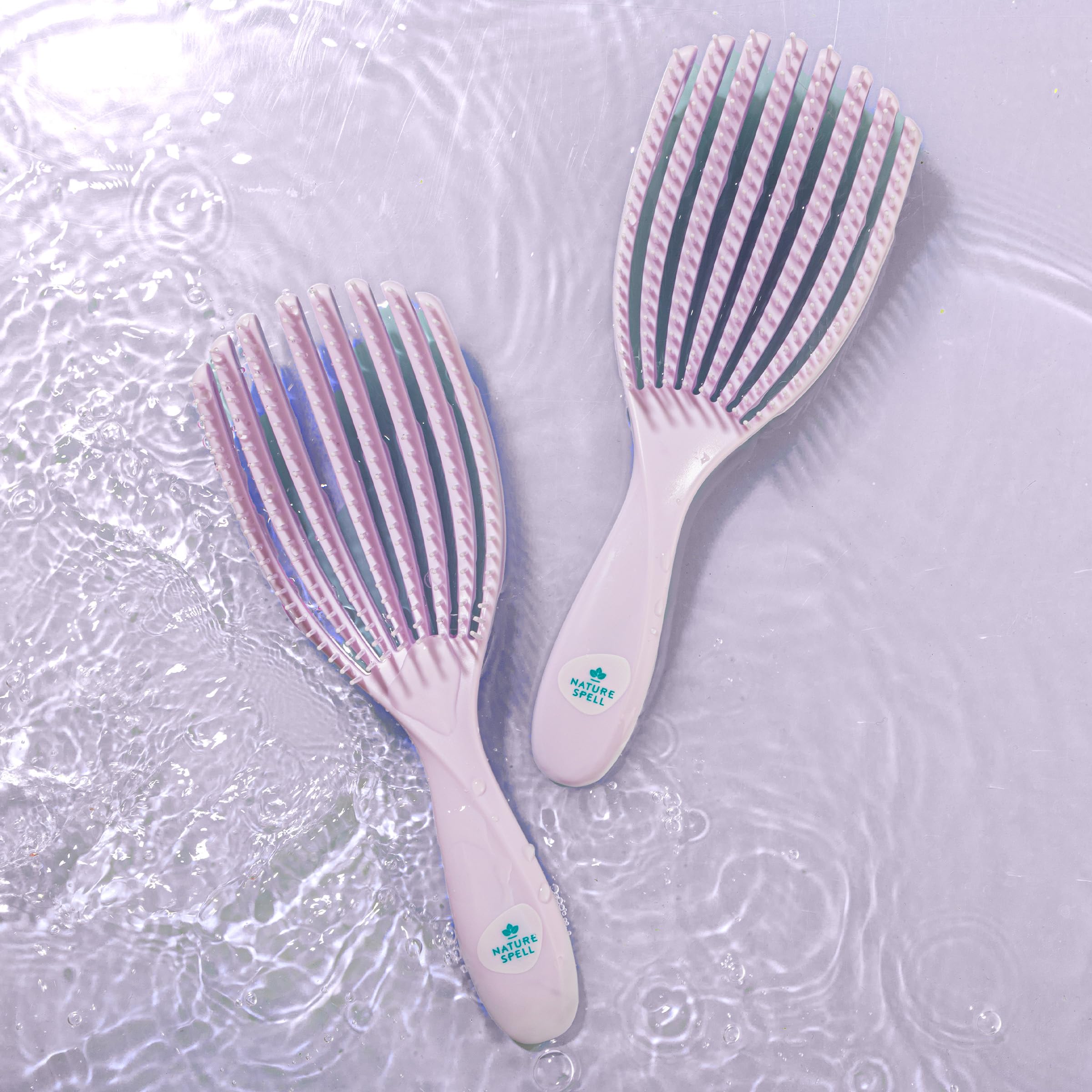 Nature Spell FlexiFlow brush uses advanced flex technology for comfortable detangling