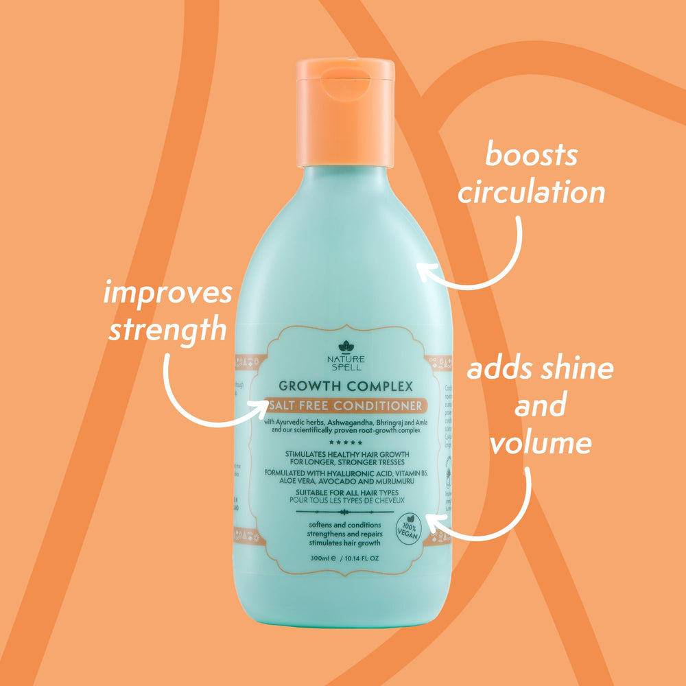 Nature Spell conditioner lather close-up highlights creamy texture that nourishes hair daily.