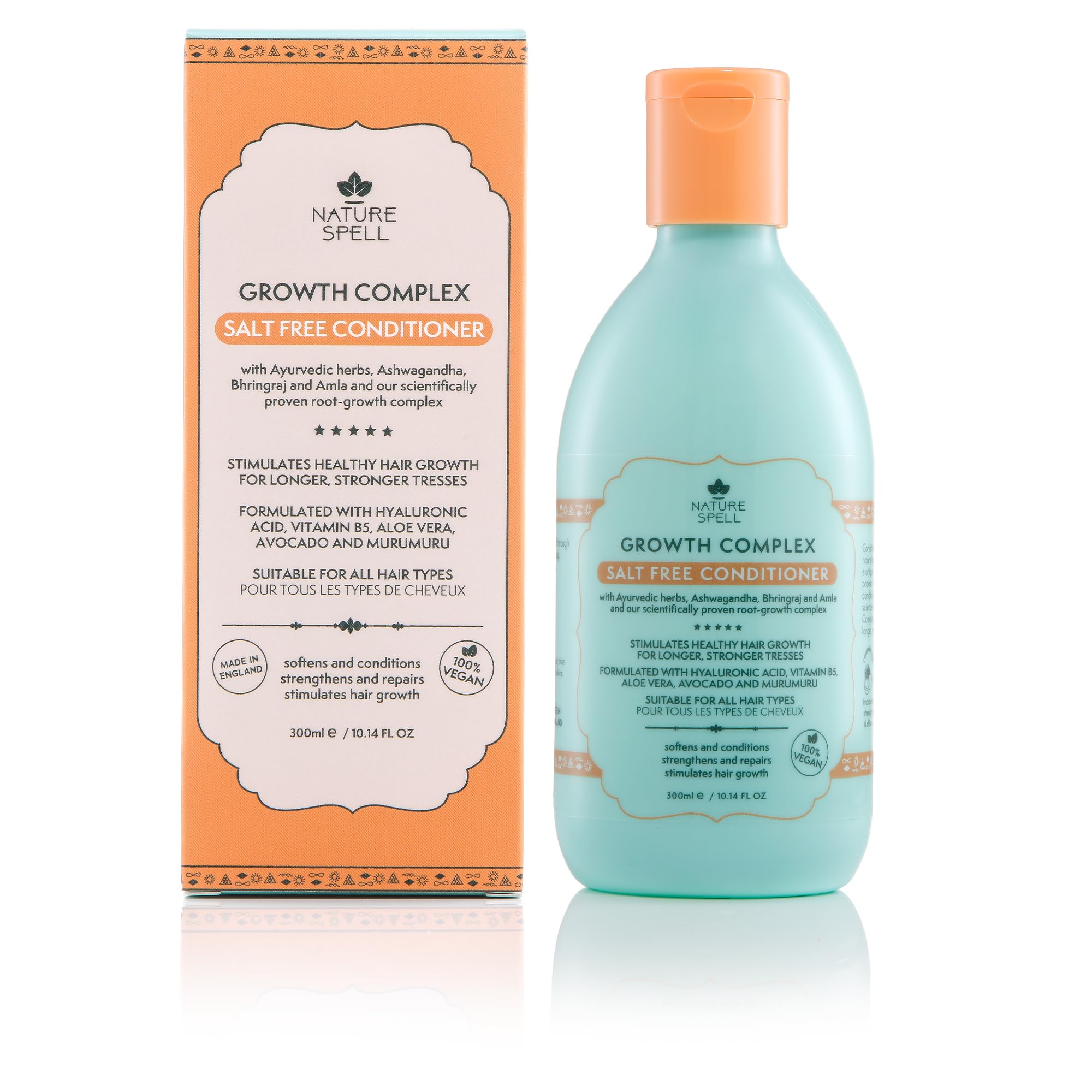 Nature Spell packaging image shows 10.14 fl oz size for routine use.