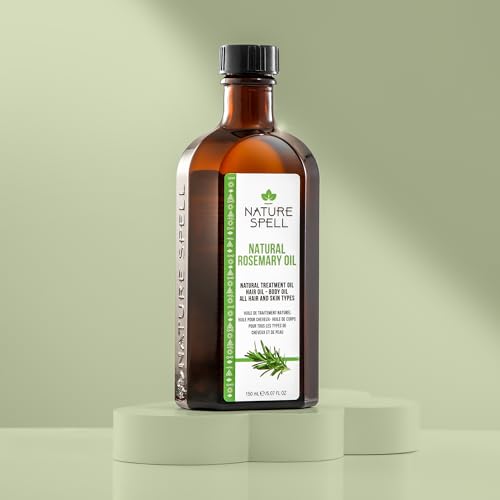 Nature Spell Rosemary Oil on dry hair provides moisture for softer ends.
