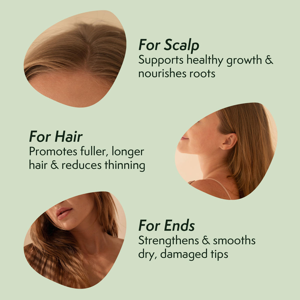 Nature Spell Rosemary Oil being applied to the scalp for targeted nourishment.