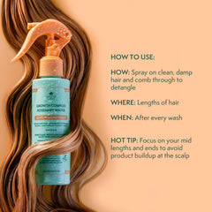 Nature Spell Rosemary Water Leave-In Conditioner ingredients close-up highlights nourishing rosemary water