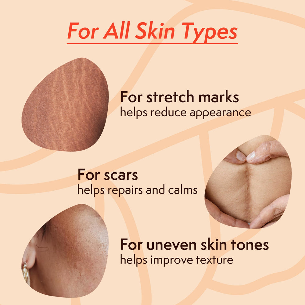 Nature Spell Stretch Mark Oil texture swirl showing rich hydrating formula