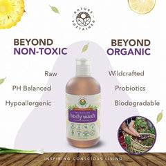 Nature Sustained sensitive-skin-application shows everyday wash for dry, irritated skin.