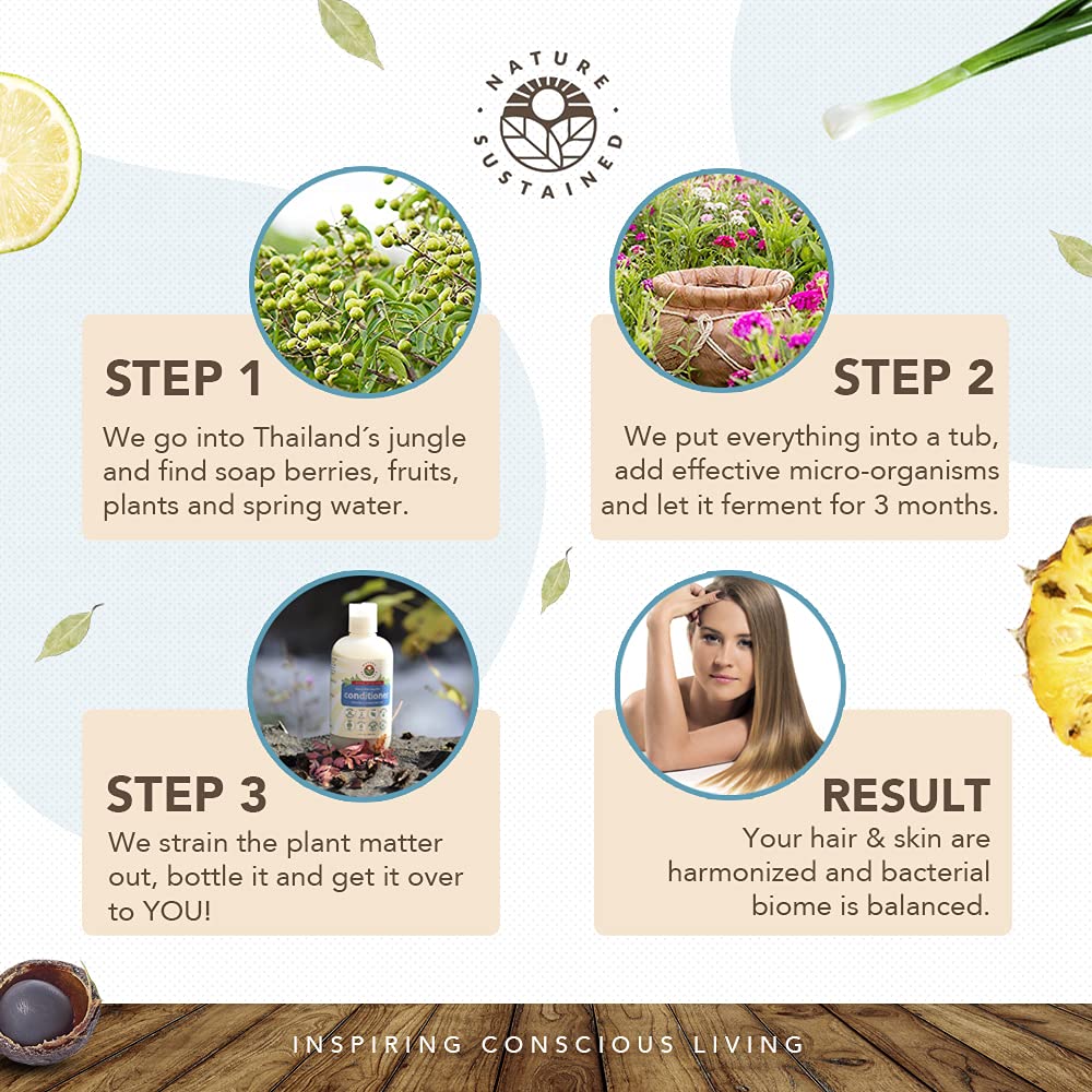 Nature Sustained unscented conditioner being applied for leave-in hydration.
