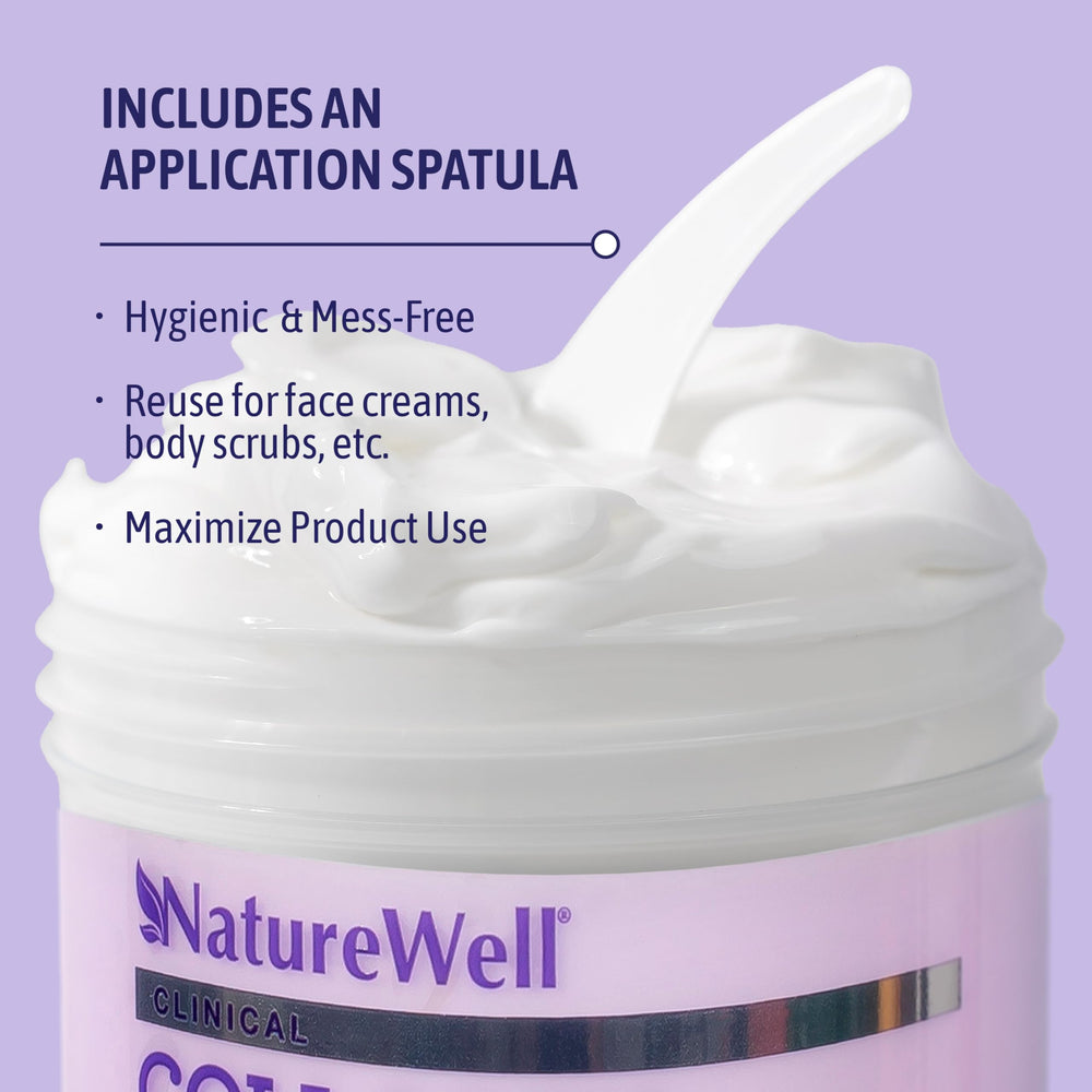 Nature Well cream on skin shows visible texture improvement and suppleness.