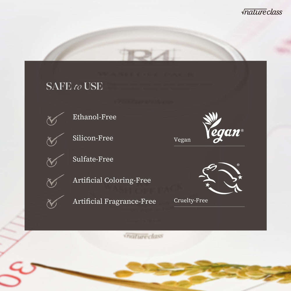 NatureClass R4 Rice Wash Off Mask ingredients label hints at rice enzymes