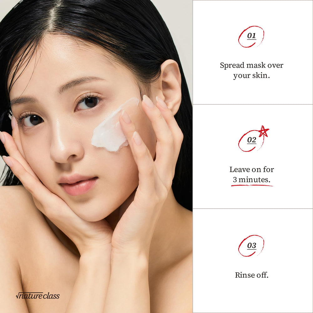 NatureClass R4 Rice Wash Off Mask water droplets evoke refreshing rinse