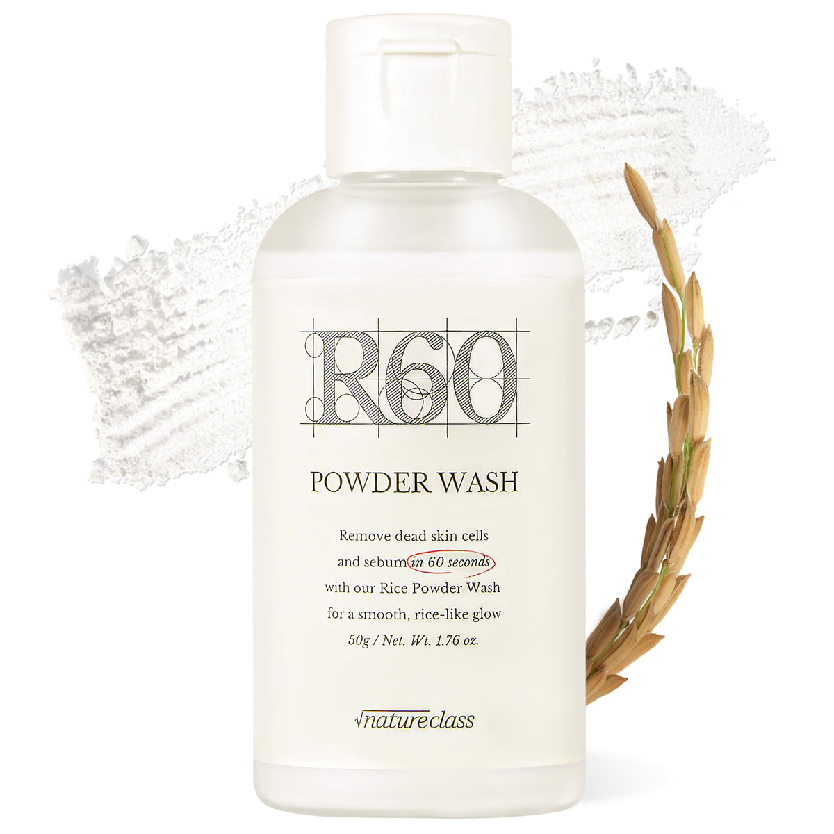 Natureclass R60 powder-to-foam cushion for gentle cleansing and pore refinement.