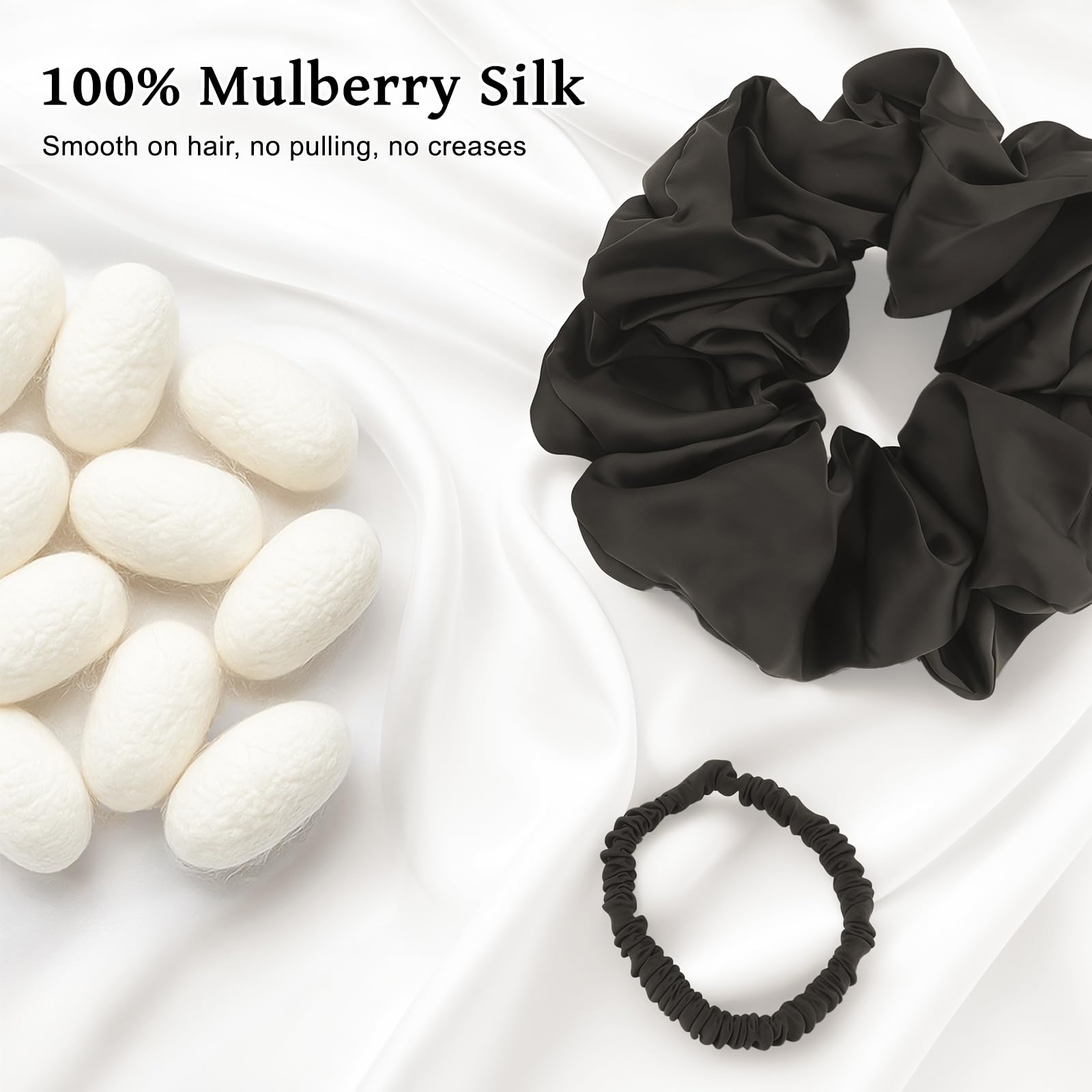 NatureKess large pink silk scrunchie: gentle grip for all-day comfort