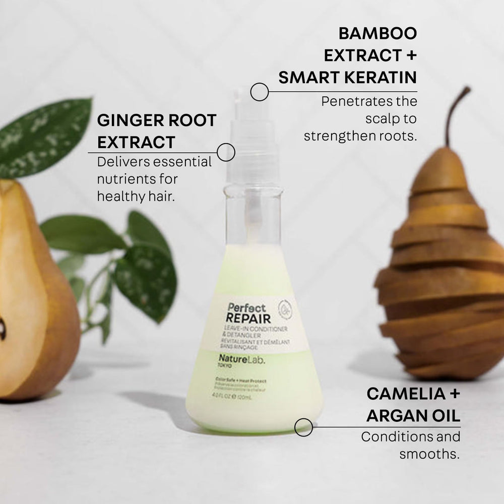 NatureLab.TOKYO camellia and argan oil blend close-up highlighting conditioning oils.