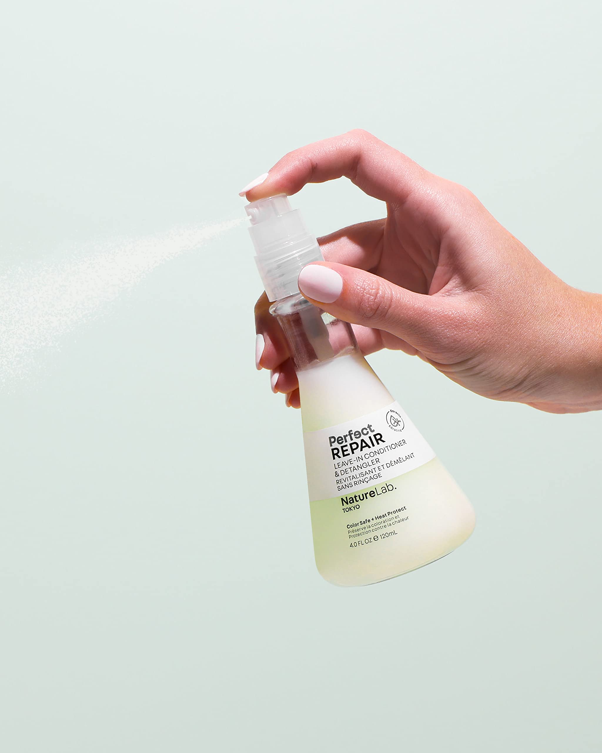 NatureLab.TOKYO color-safe formula badge signals color-retention benefits.