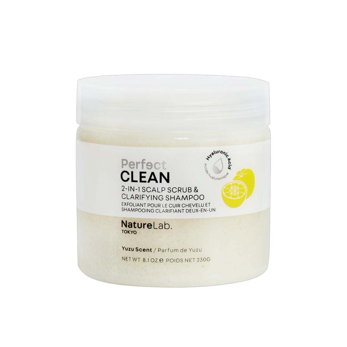 NatureLab.TOKYO Perfect Clean Scalp Scrub bottle front for quick refreshing cleanse
