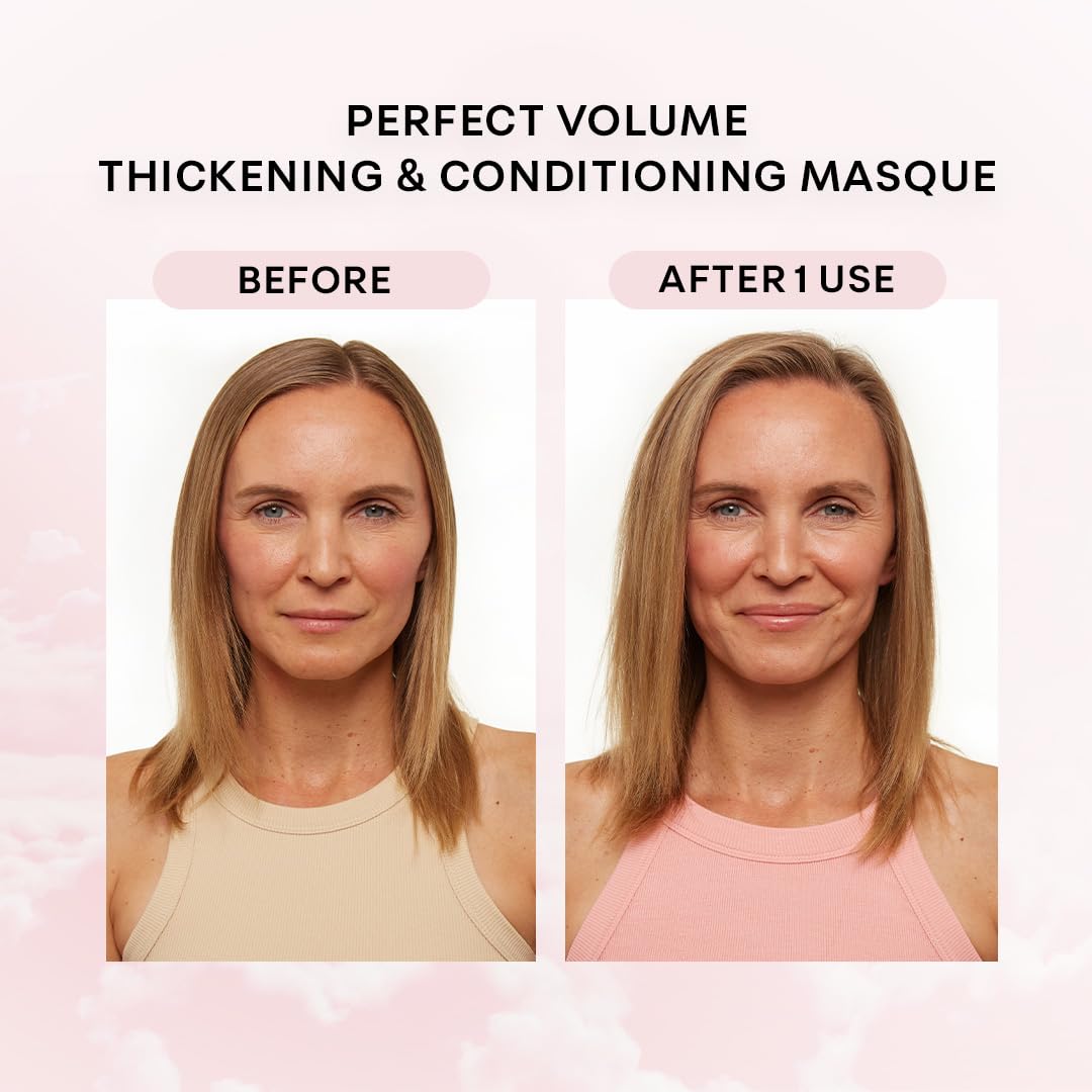 NatureLab.TOKYO Perfect Volume Masque close-up shows healthy-looking, hydrated strands.