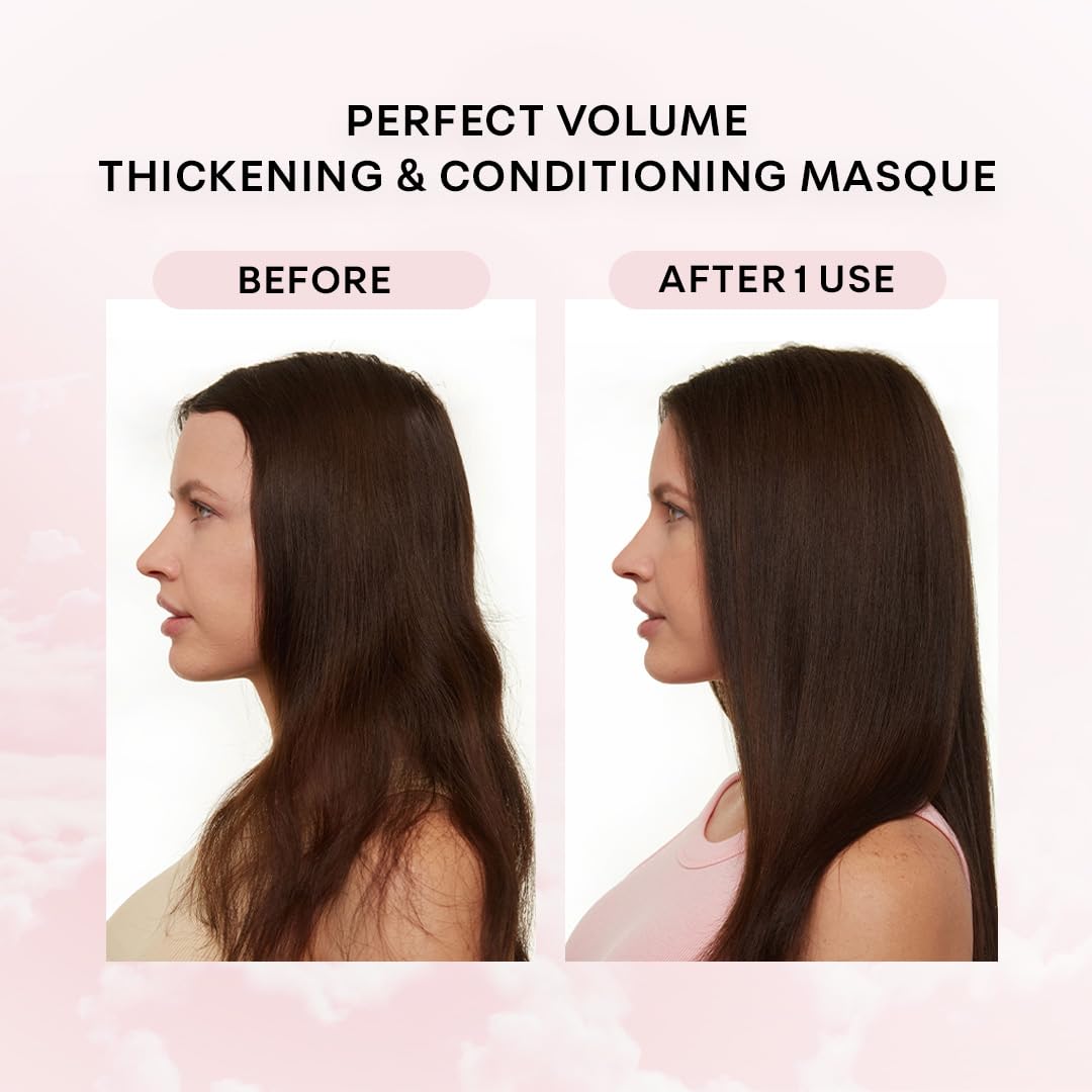 NatureLab.TOKYO Perfect Volume Masque rosemary sunflower extract supports balanced scalp and thicker-looking hair.