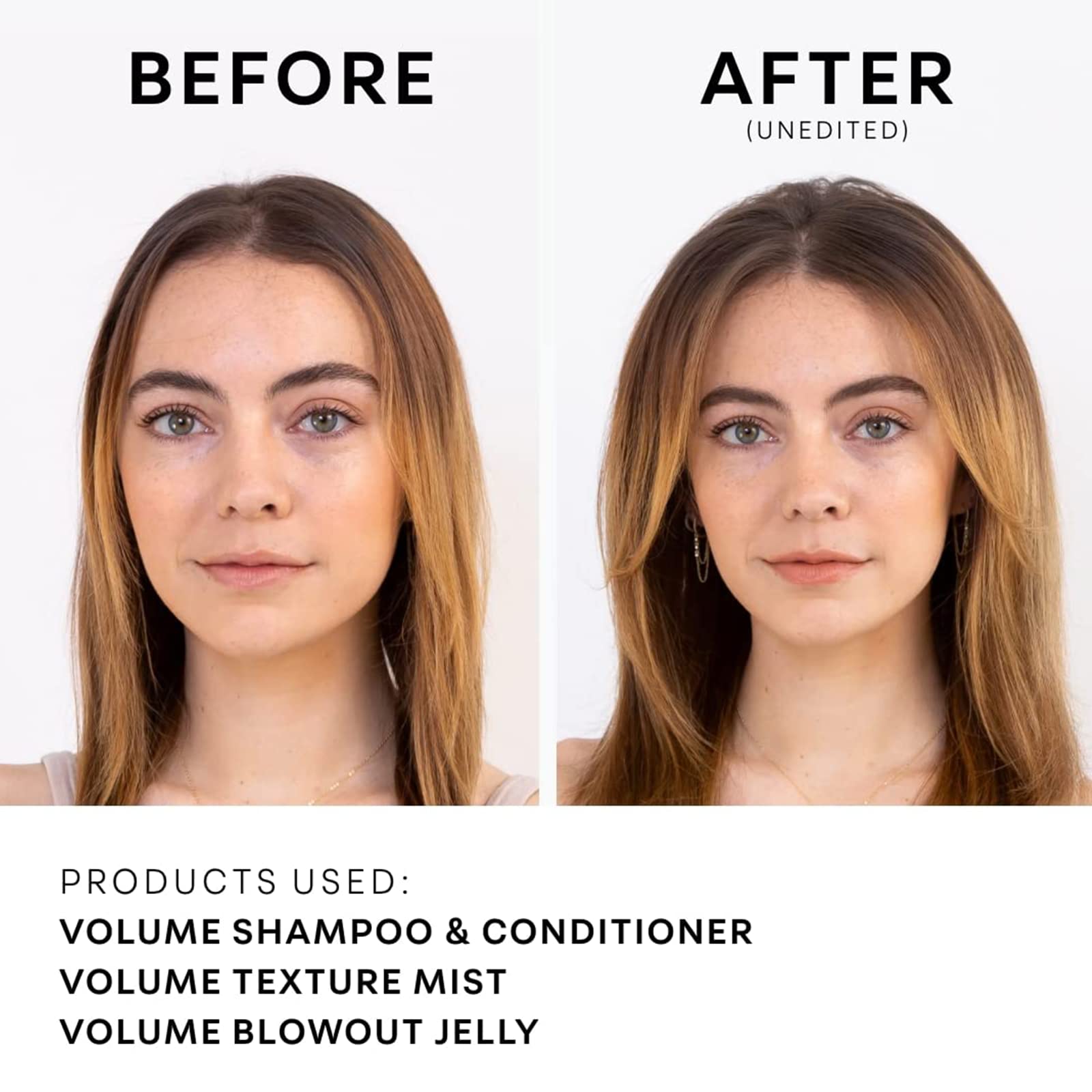 NatureLab.TOKYO Perfect Volume Shampoo applied at roots for lift and fullness