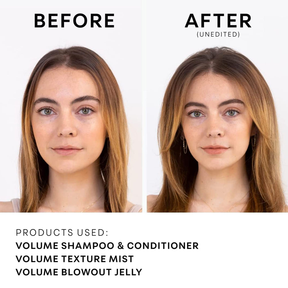 NatureLab.TOKYO Perfect Volume Shampoo applied at roots for lift and fullness