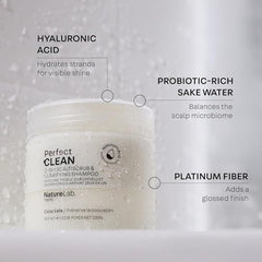 NatureLab.TOKYO Probiotic sake water image emphasizes balanced scalp microbiome support