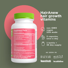 Naturenetics HairAnew ingredients panel highlighting biotin and minerals