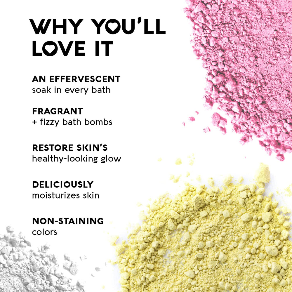 Nature's Beauty non-staining pigments bath bomb in action