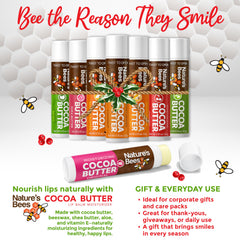 Nature’s Bees lip balm 24-pack display perfect for gifting and swag bags