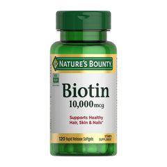 Nature's Bounty bottle front view showing product name and 120 softgels for clear identification and trust