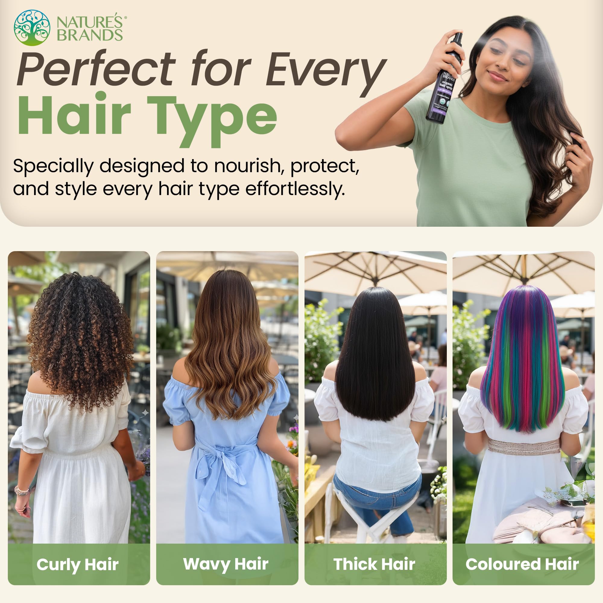 Nature's Brands Organic Hair Spray biotin-enriched formula nourishes hair strength.