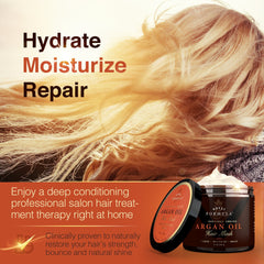 Nature's Potent Argan Oil Hair Mask application being applied for deep conditioning