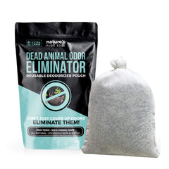 Nature's Pure Edge pouch front view shows fragrance-free odor control for safe home use