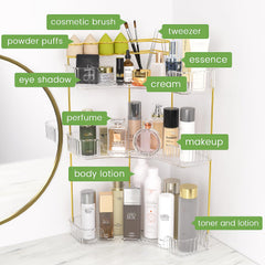 nature's source decorative perfume organizer with golden rod showcases perfumes