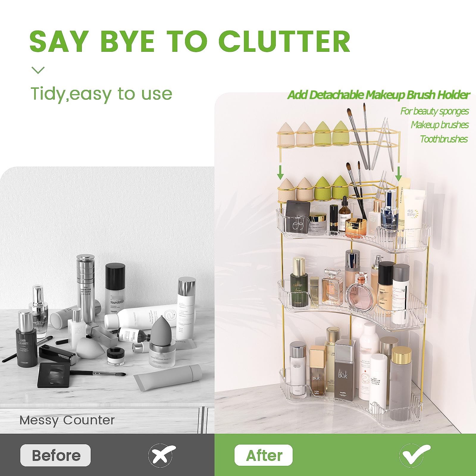 nature's source makeup brush holder and sponges keeps brushes tidy