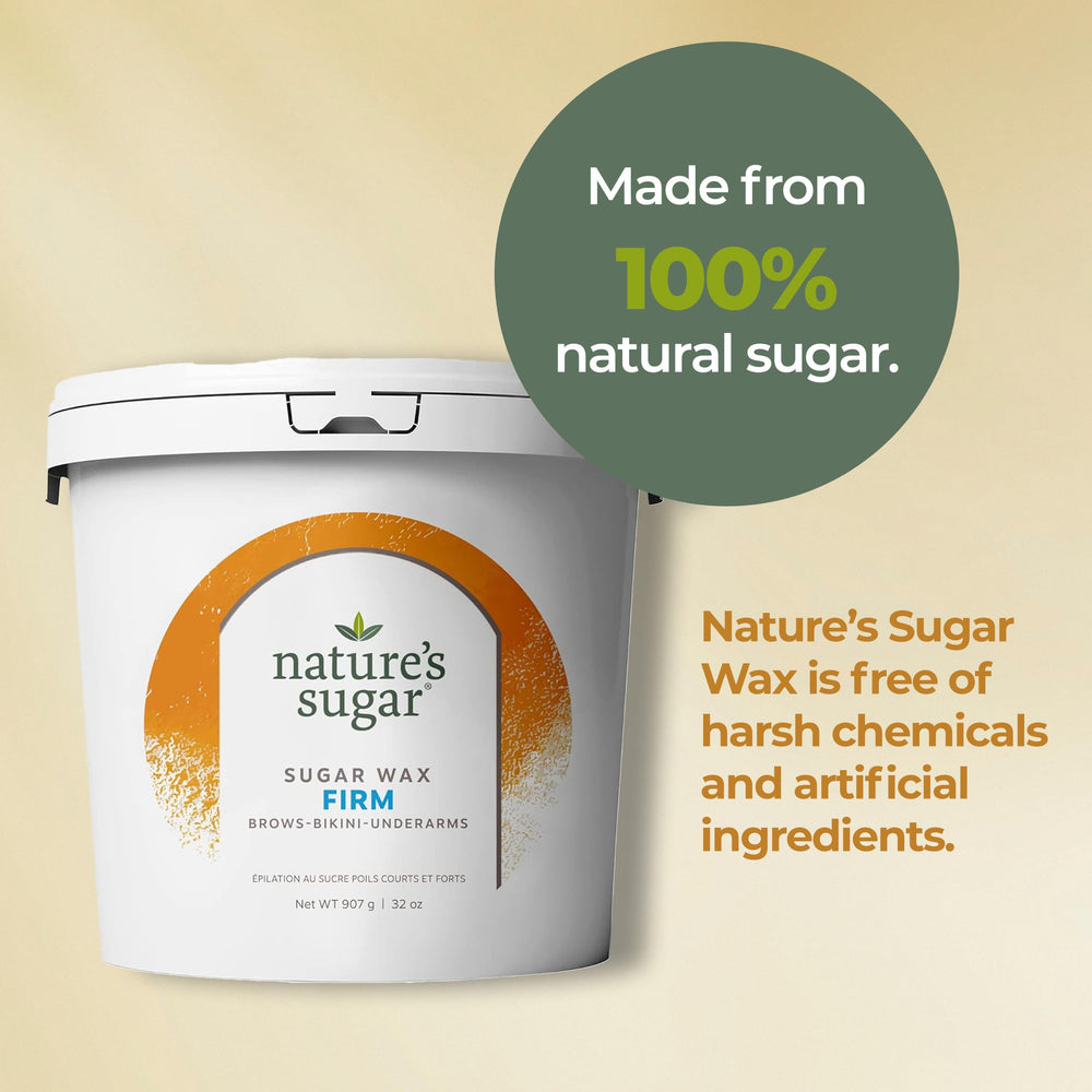 Nature's Sugar firm sugar wax applied to armpits for clean, comfortable skin
