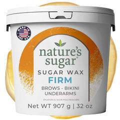 Nature's Sugar firm sugar wax jar being kneaded for easy at-home prep