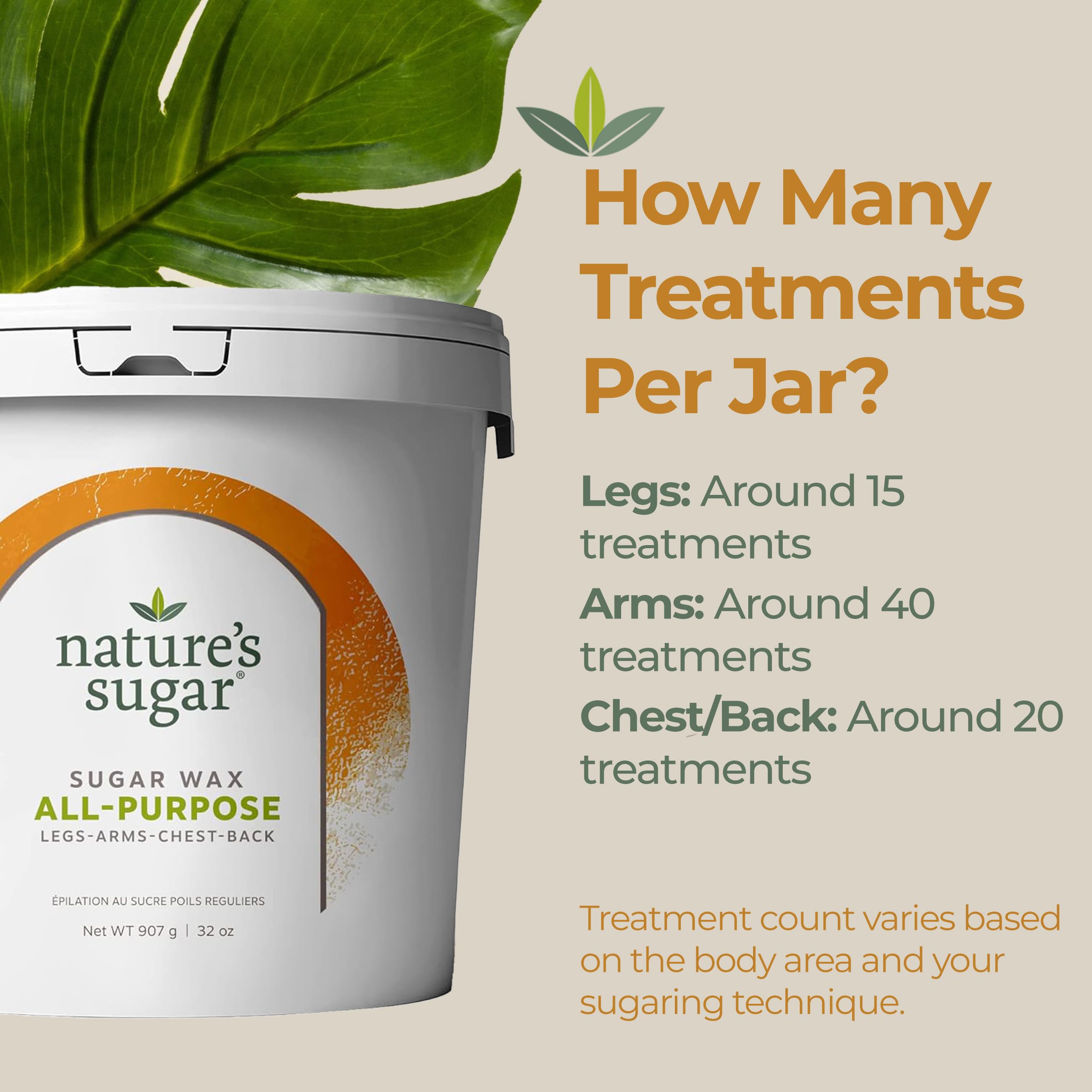 Nature's Sugar firm paste for armpits enables precise, comfortable waxing.