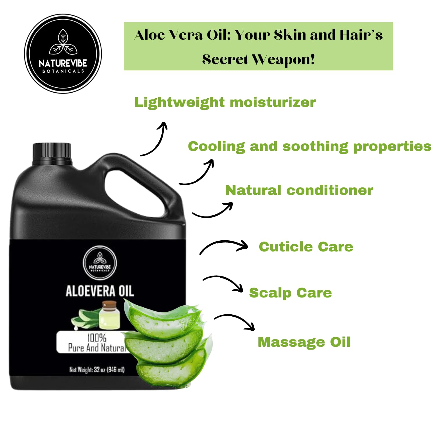 Naturevibe Botanicals Aloe Vera Oil daily body oil application