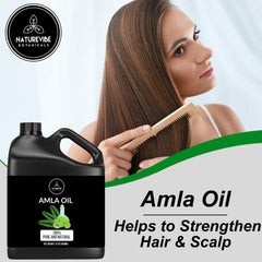 Naturevibe Botanicals Amla Oil pour – easy scalp massage and nourishment.