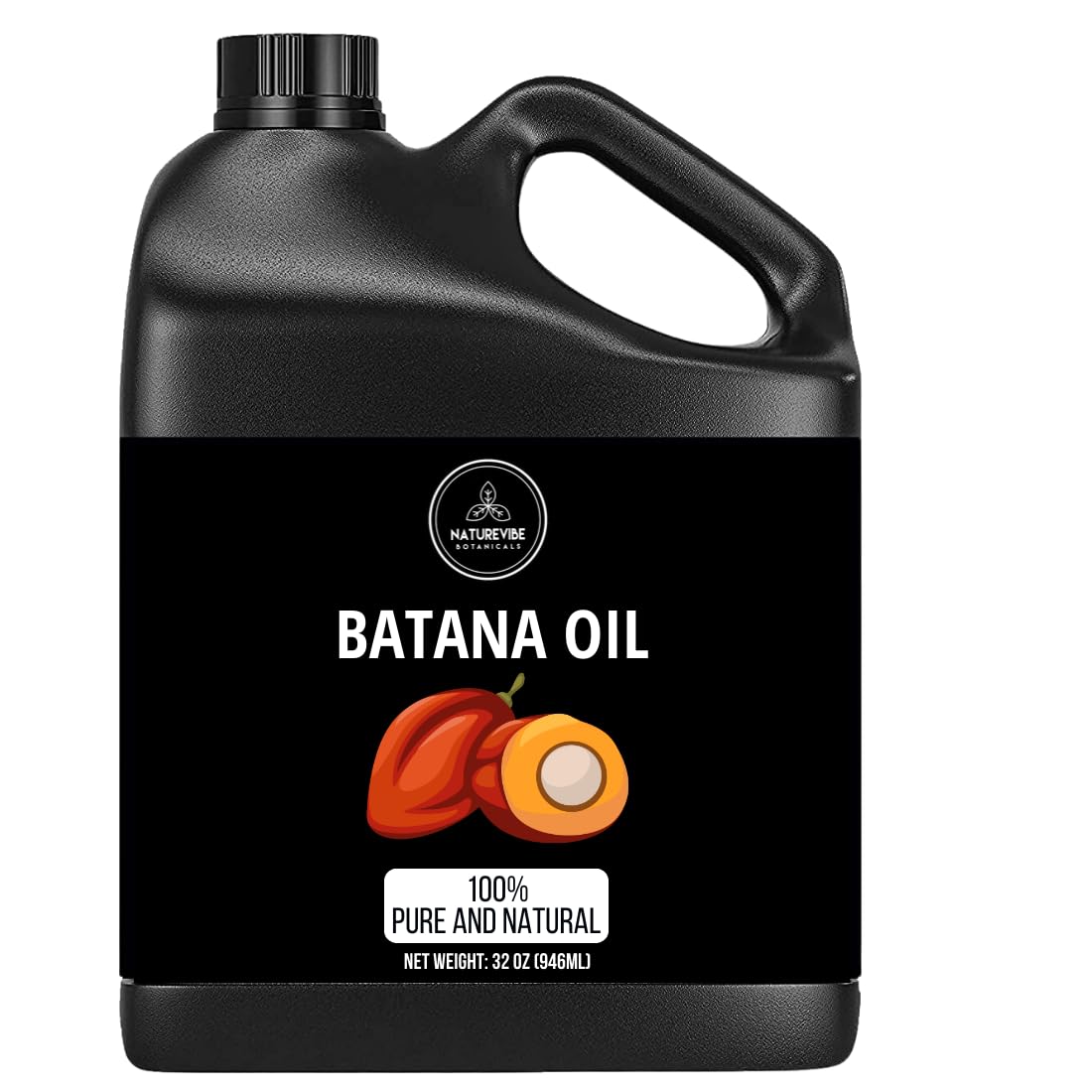 Naturevibe Botanicals Batana Oil 32oz jar—resealable for lasting freshness.