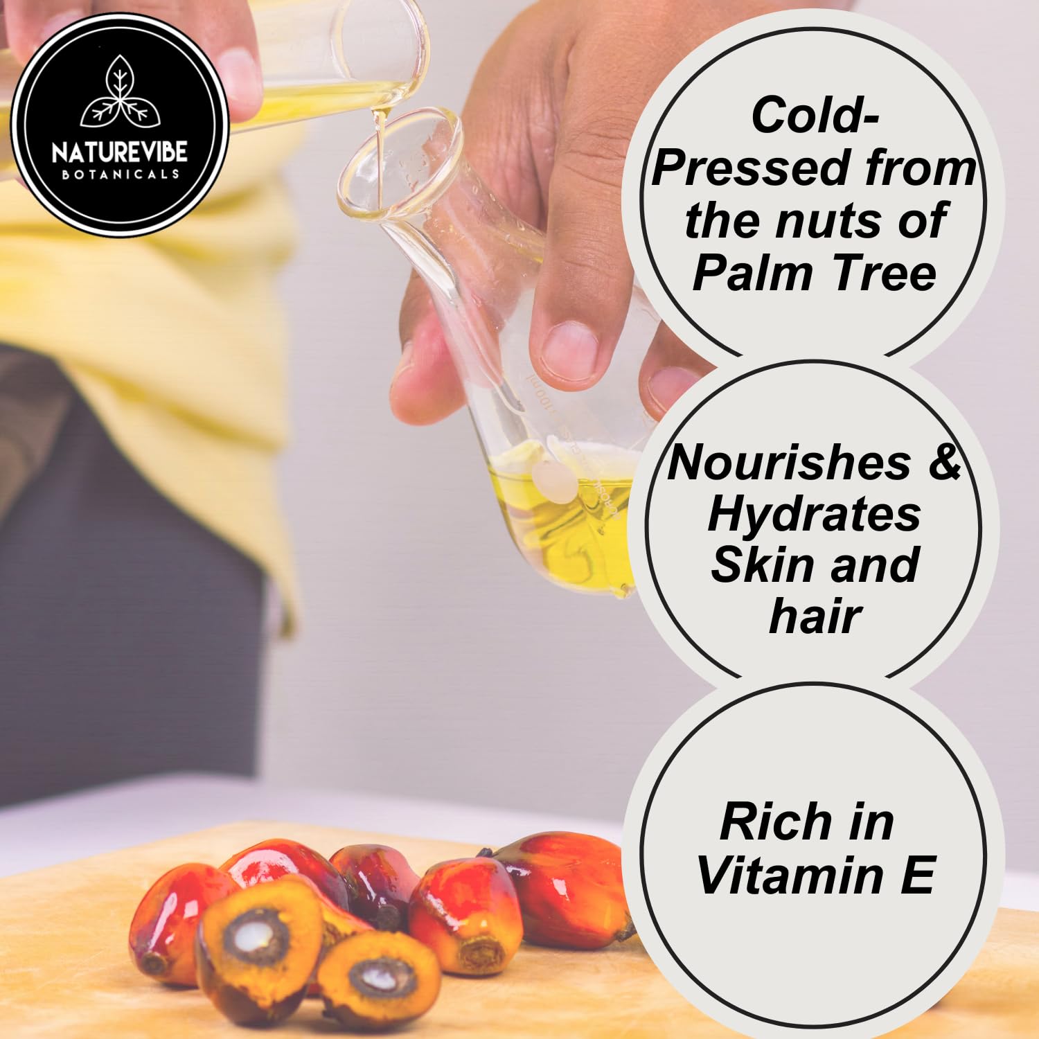 Naturevibe Botanicals Batana Oil ingredients—100% pure formula.