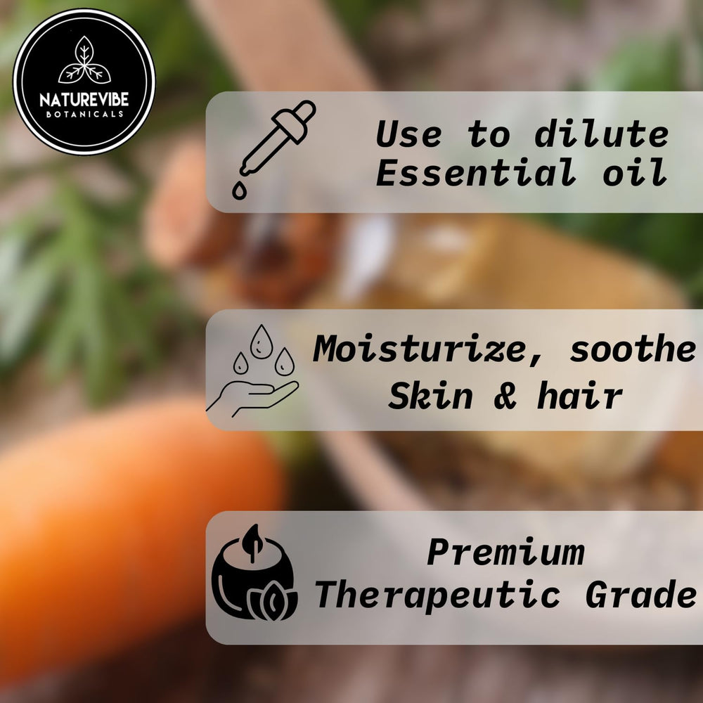 Naturevibe Botanicals carrot oil cold-press process visual emphasizing purity