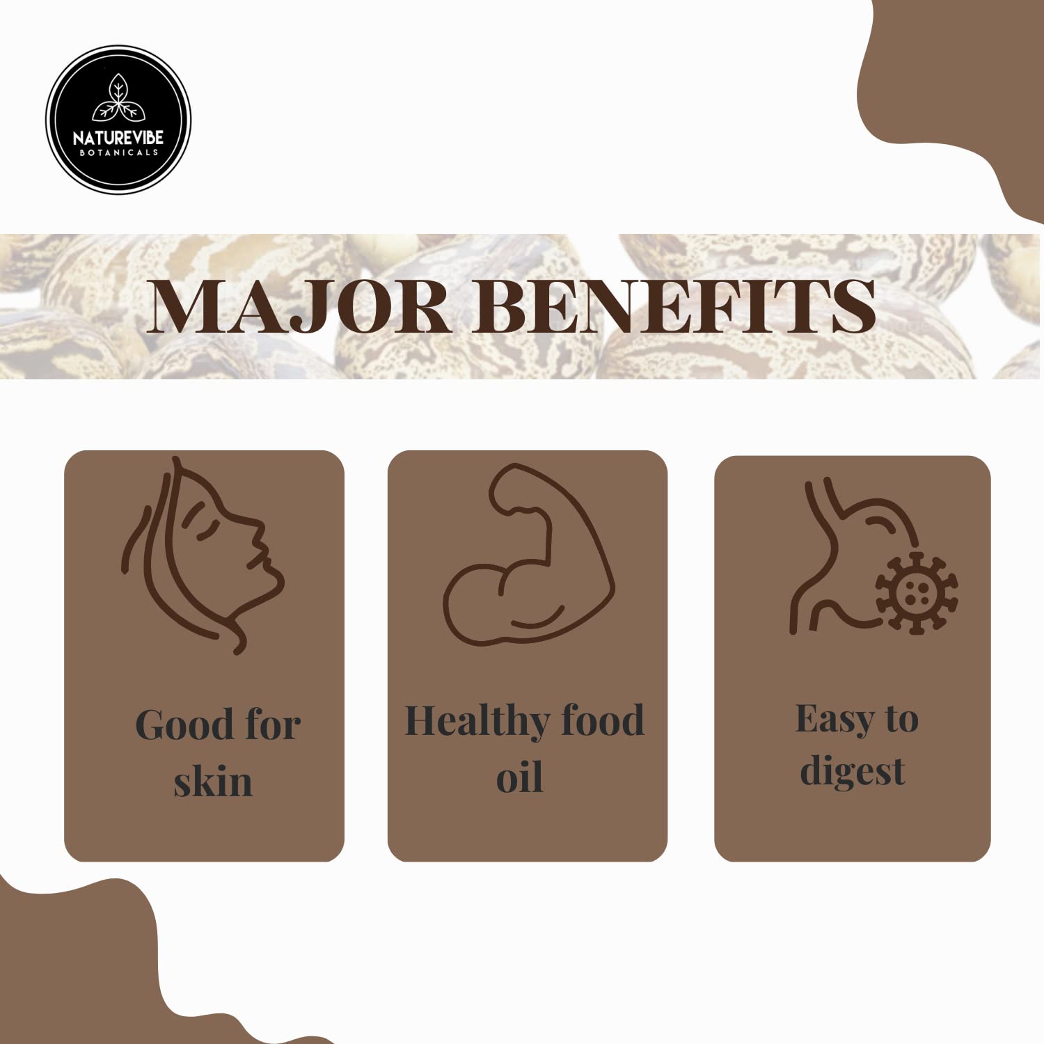 Naturevibe Botanicals Castor Oil packaging shows 946ml size for value