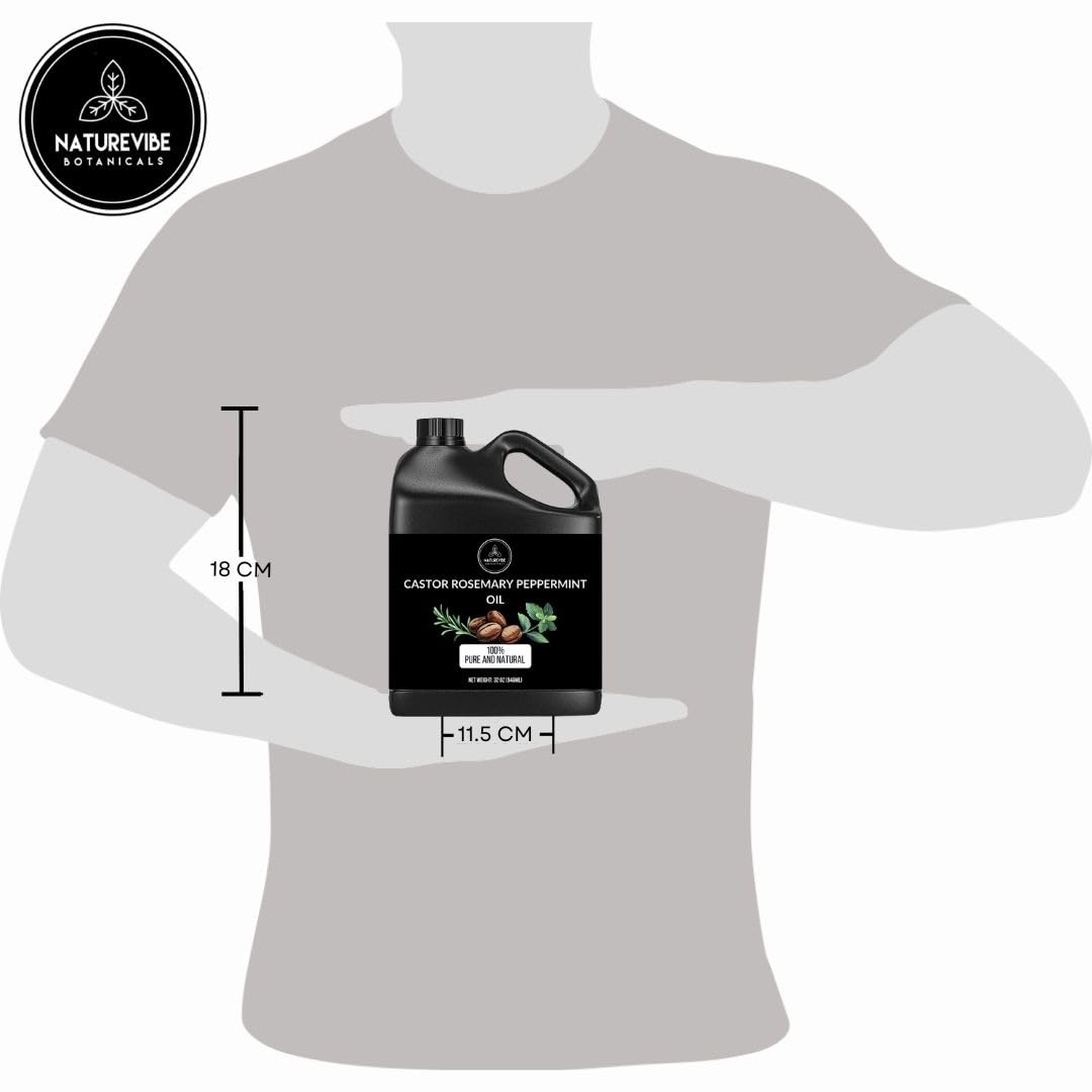 Naturevibe Botanicals Castor Oil pour spout—easy application for skincare and haircare routines.