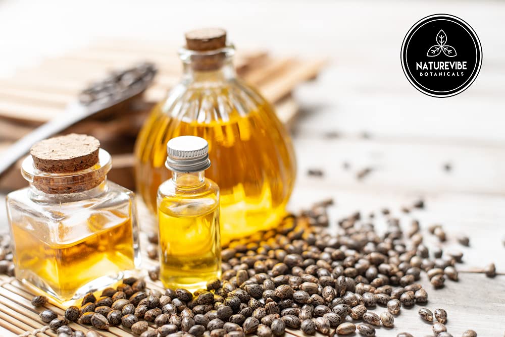 Naturevibe Botanicals Castor Oil on skin surface for hydration and softness