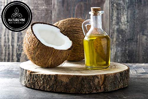 Naturevibe Botanicals coconut oil pour closeup shows clear non-greasy texture