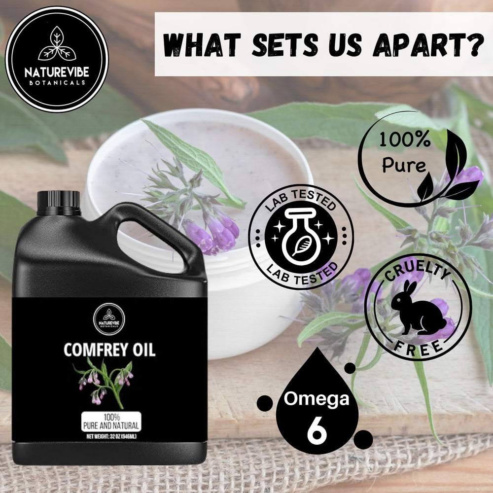 Naturevibe Botanicals comfrey oil storage guidance for cool dark places