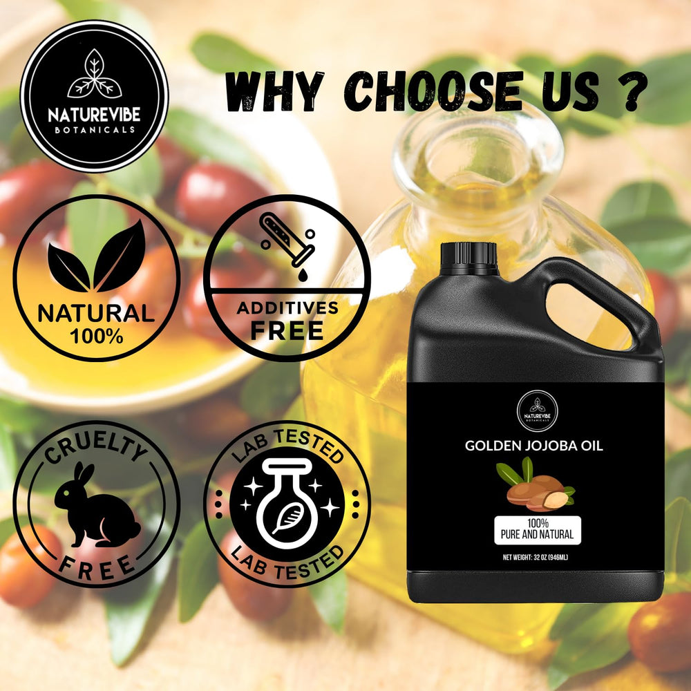 Naturevibe Botanicals Golden Jojoba Oil quick absorption texture close-up.