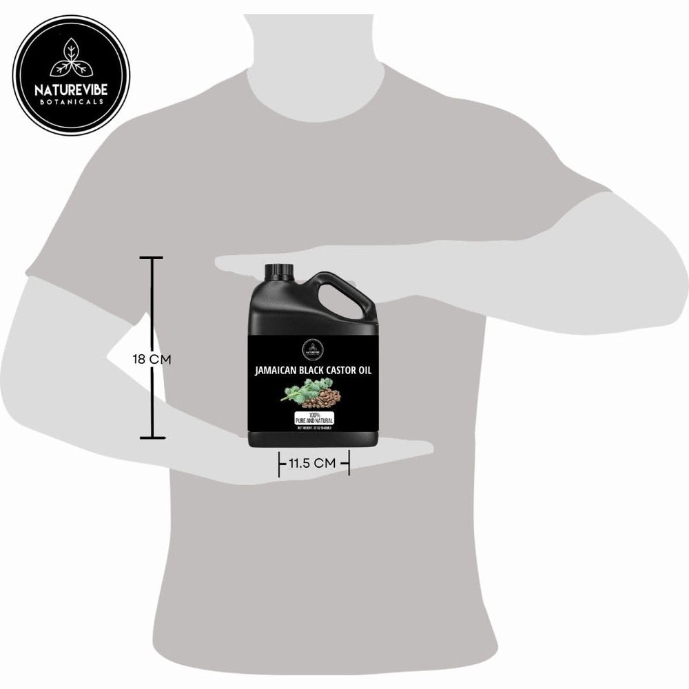 Naturevibe Botanicals Jamaican Black Castor Oil 32oz for scalp and lash care.