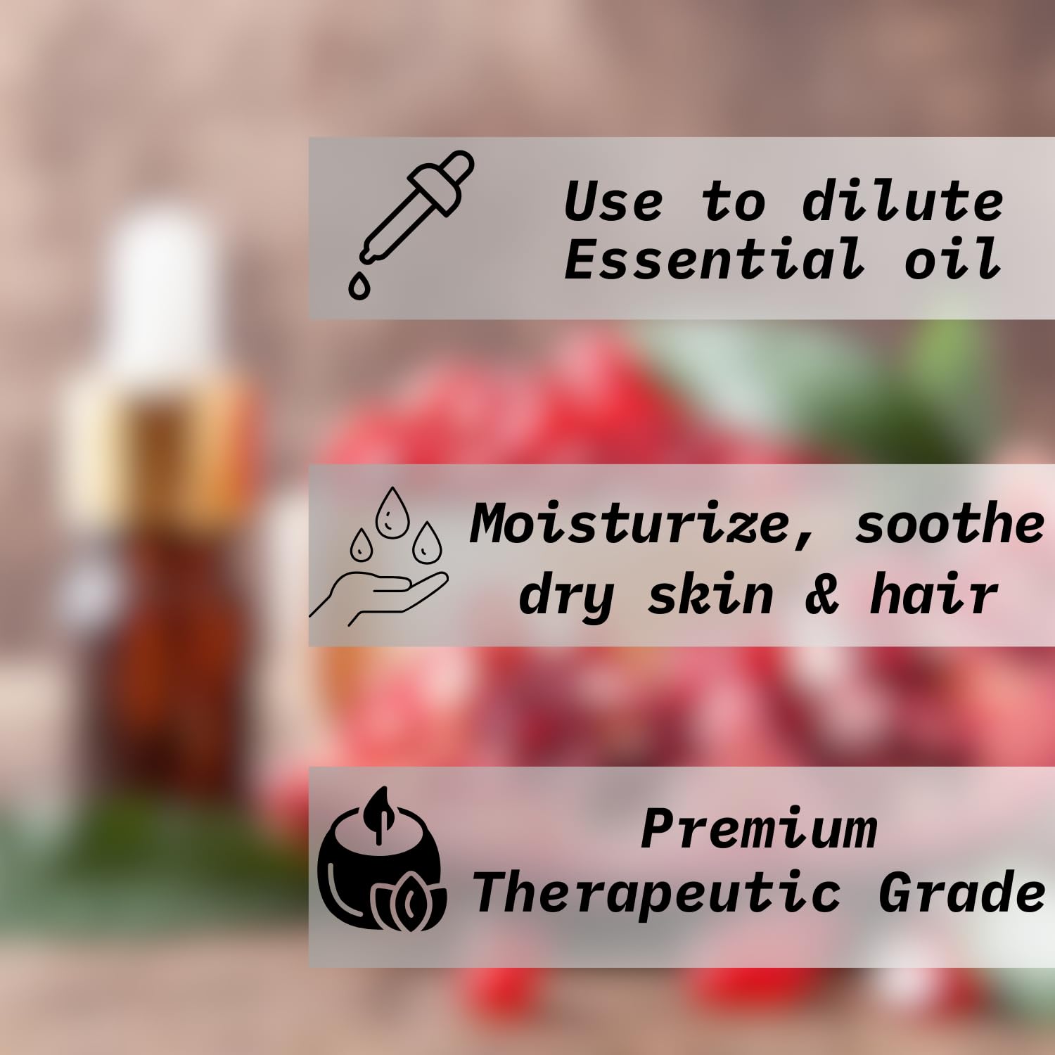 Naturevibe Botanicals Pomegranate Oil jar label closeup emphasizes pure ingredients.