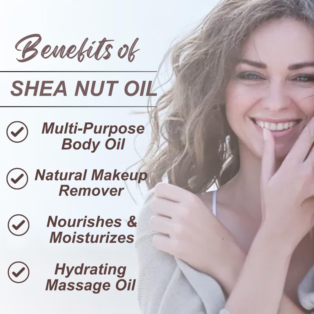 Naturevibe Botanicals Shea Nut Oil texture closeup highlights rich, cold-pressed goodness.